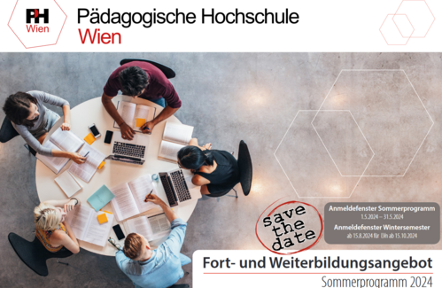 Coverbild Fort- und Weiterbildungsangebot der PH Wien für Sommersemester 2024