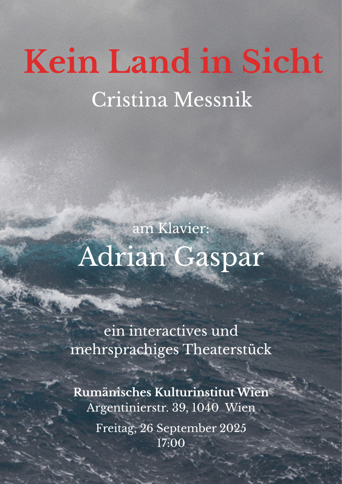 Poster zum Theater "Kein Land in Sicht"