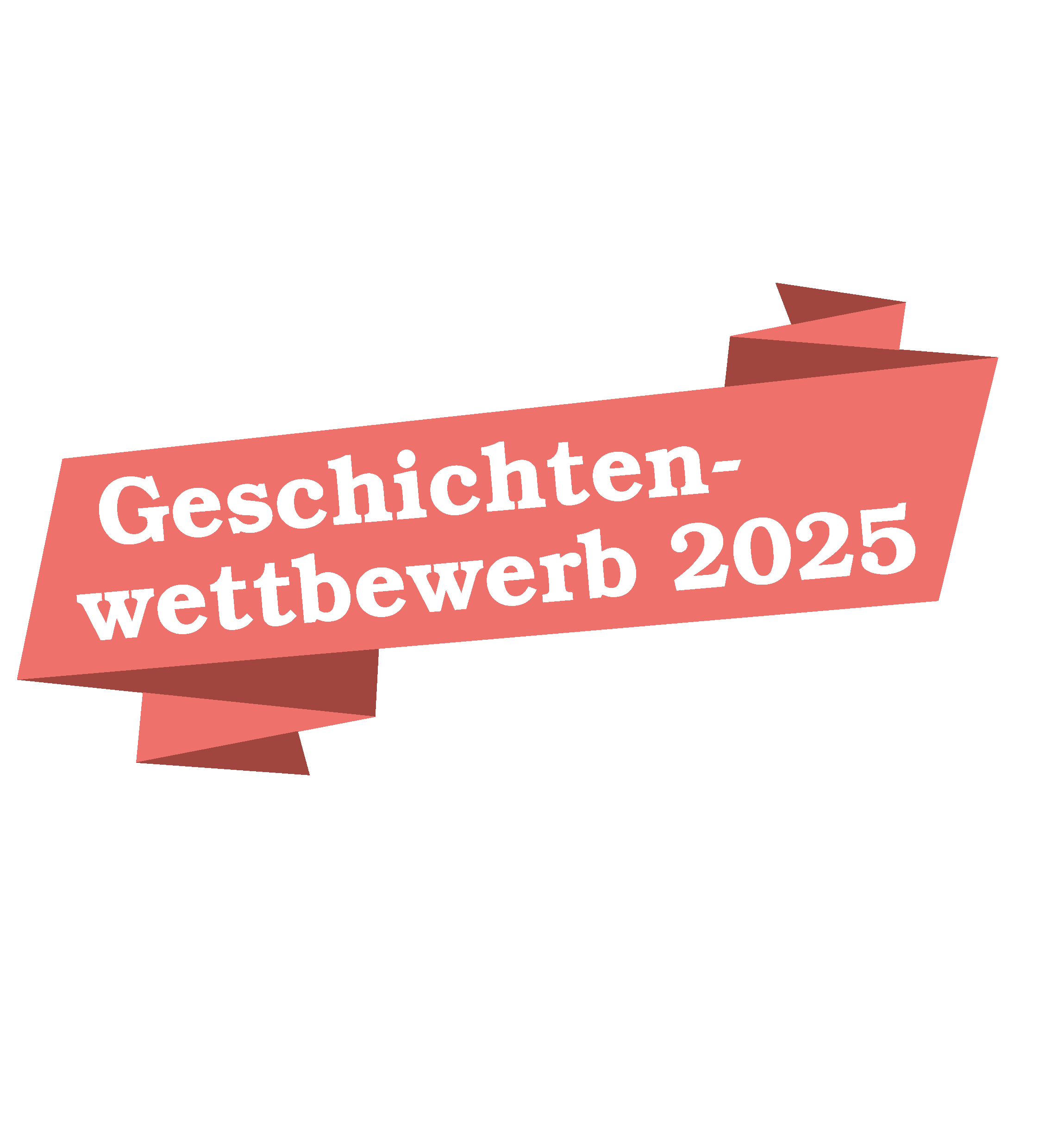 ©Leseland Steiermark Ein rotes Band mit dem Schriftzug: Geschichtenwettbewerb 2025
