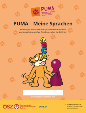 Cover des Faltplakats mit dem Titel "PUMA - meine Sprachen"
