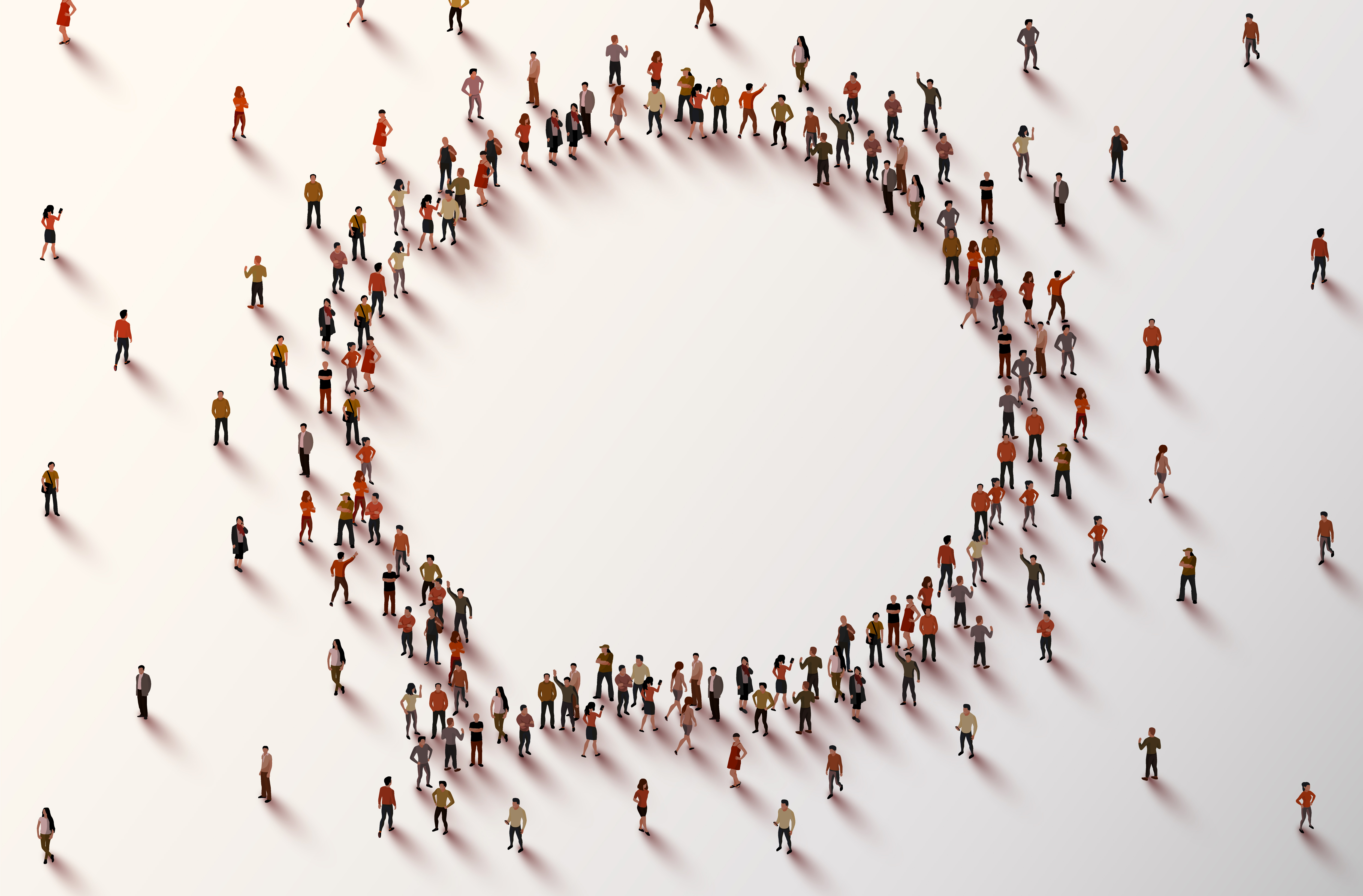 iStock Vilee kleine Menschen, die eine Sprechblase formen.